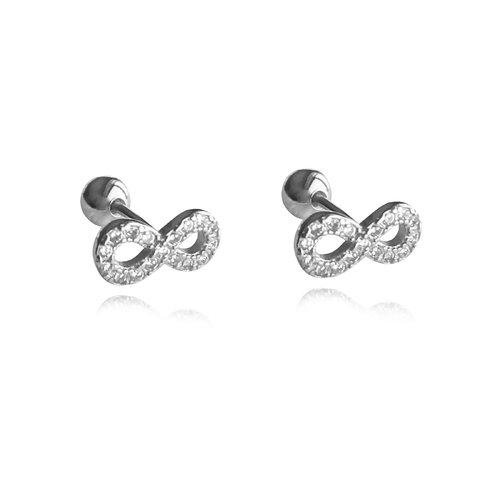 Culturesse Infinite Love Screwback Earrings (Silver)