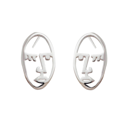 Culturesse Little Artist Abstract Face Earrings