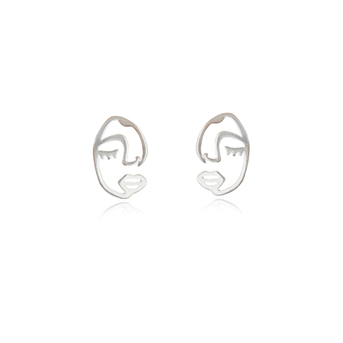 Culturesse Artsy Face Dainty Stud Earrings