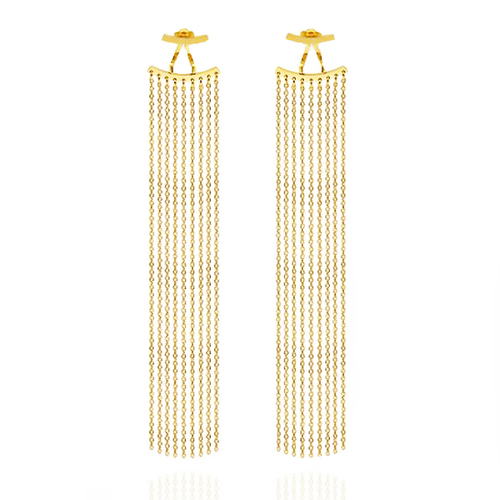 Culturesse Lizette Luxury Golden Tassel Earrings 