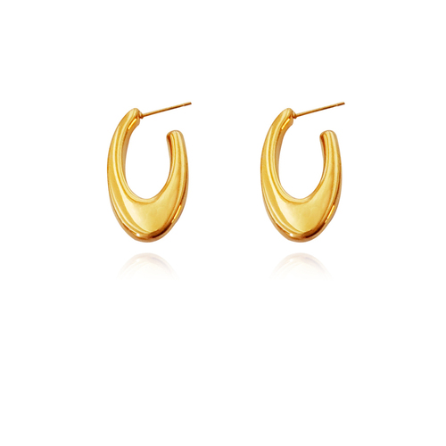 Culturesse Lowe Modern Gold Curve Earrings