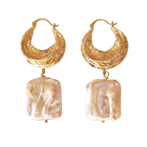 Culturesse Glory Luxury Baroque Pearl Drop Earrings