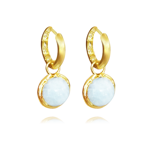 Culturesse Anya 24K Artisan Moonstone Drop Earrings