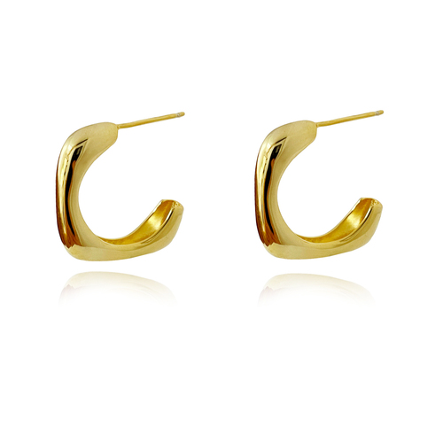 Culturesse Marcie Open Square Earrings (Gold Vermeil)