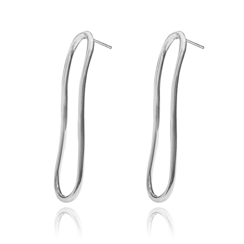 Culturesse Tiffany Contemporary Flow Earrings (Platinum)