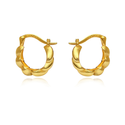 Culturesse Davina Croissant Hoop Earrings (Gold Vermeil)