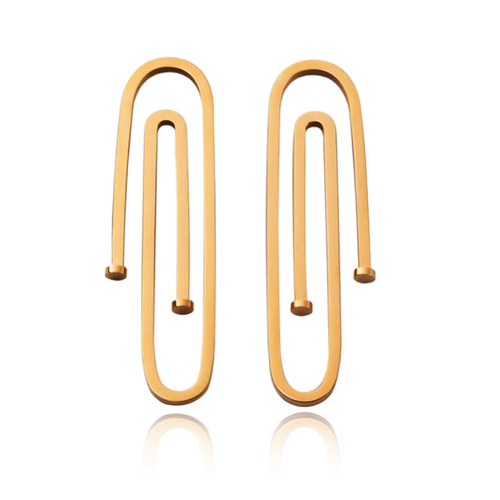 Culturesse Daeja Modern Paper Clip Statement Earrings