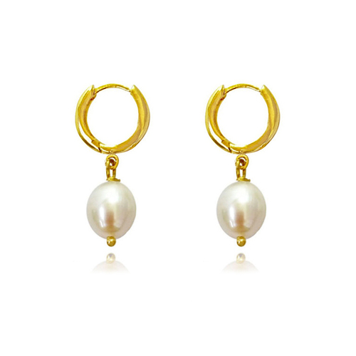 Culturesse Giselle 24k Gold Filled Pearl Drop Earrings