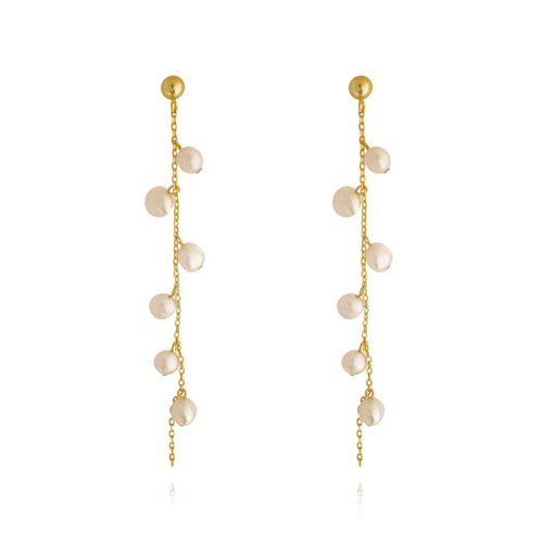 Culturesse Andree Freshwater Pearl String Earrings