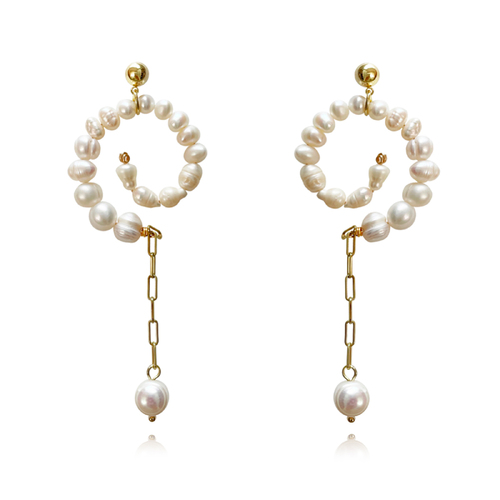 Culturesse Astoria Pearl Spiral Earrings