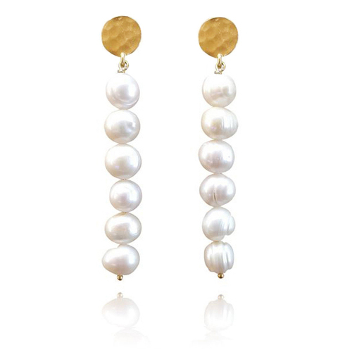 Culturesse Celeste 24K Freshwater Pearl Drop Earrings 