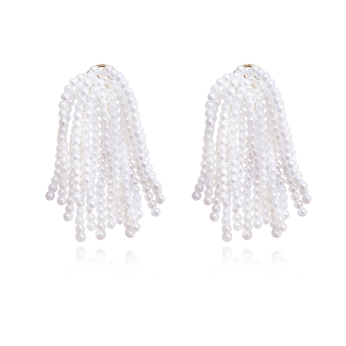 Culturesse Leuuine Pure Love Pearl Tassel Earrings