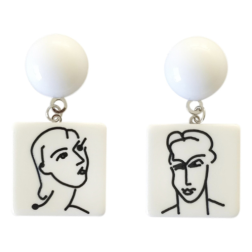 Culturesse Matisse Artsy Portraits Drop Earrings