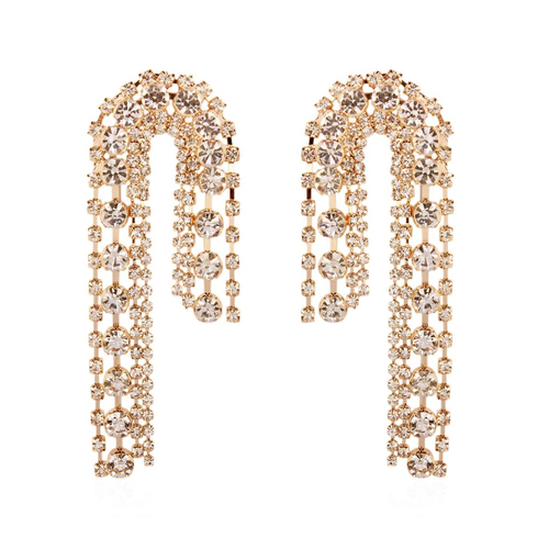 Culturesse Aria Diamante Arch Earrings