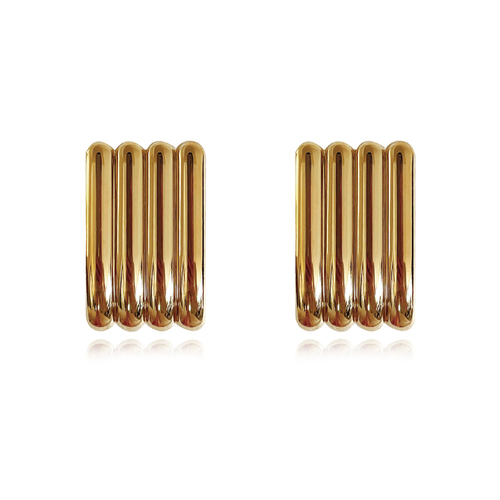 Culturesse Blaine Geo Statement Earrings (Gold)