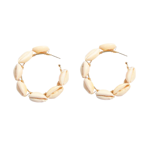 Culturesse Evie Shell Hoop Earrings