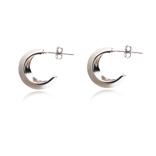 Culturesse Estrid Solid Silver Bowl Hoop Earrings