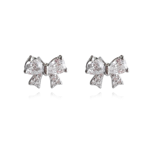 Culturesse Dorita Dainty Zircon Bow Earrings