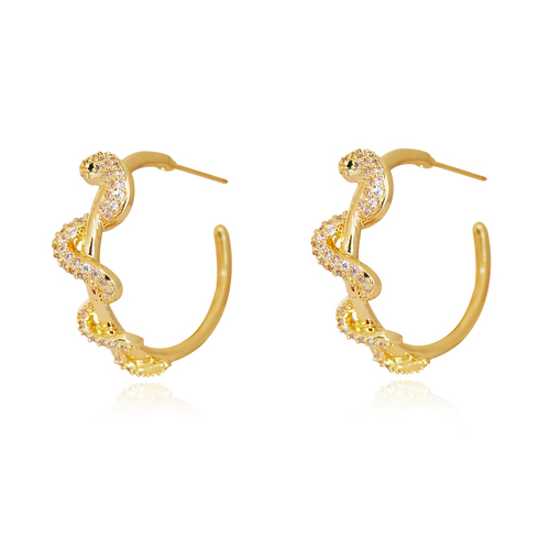 Culturesse Celestina Serpent Hoop Earrings