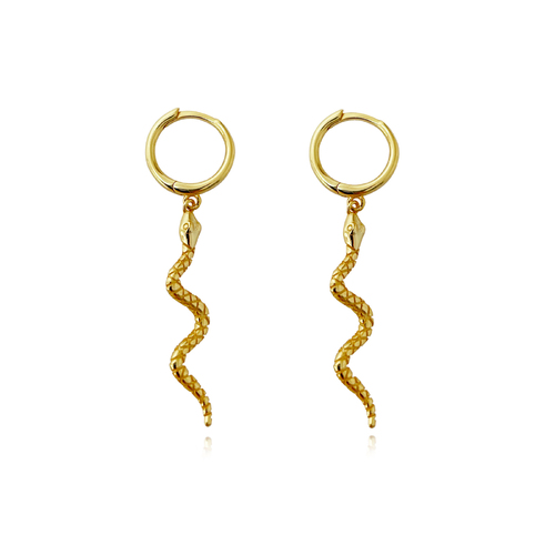 Culturesse Bambie Serpent Drop Earrings (Gold)