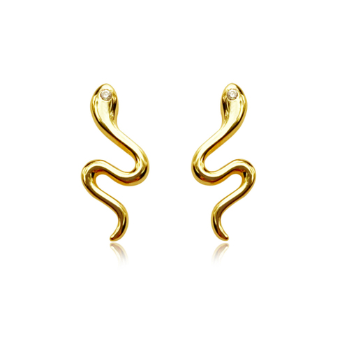 Culturesse Ava Gold Filled Snake Stud Earrings