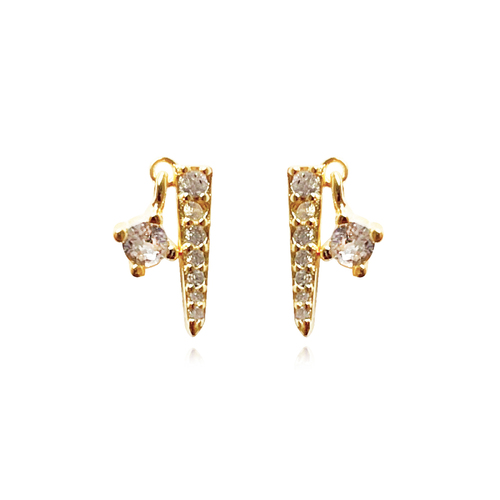 Culturesse Crisann Diamante Spike Stud Earrings (Gold)