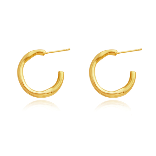 Culturesse Avenly Classic Gold Vermeil Hoop Earrings 