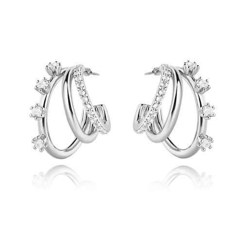 Culturesse Esterlina Silver Topaz Loop Earrings