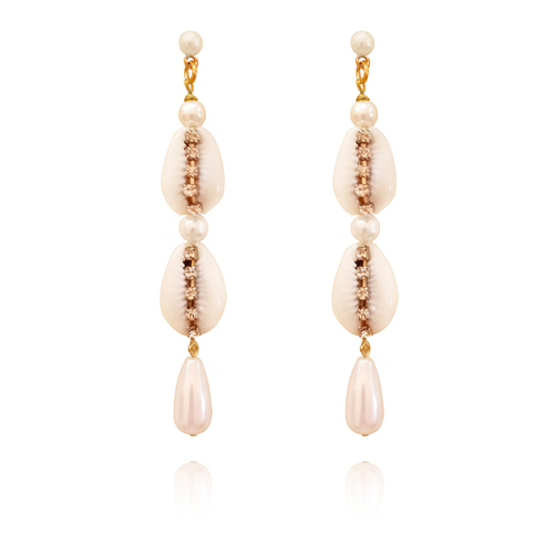 Culturesse Lyria Runway Style Shell Drop Earrings