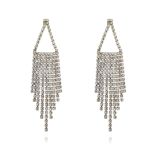 Culturesse Labron Catwalk Diamante Tassel Earrings