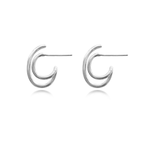 Culturesse Simone Twin Loop Earrings (Silver)