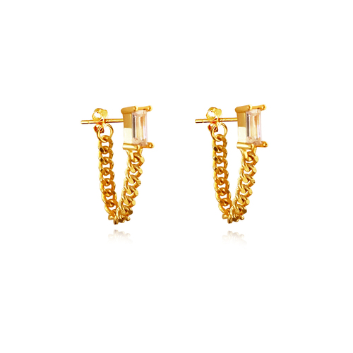 Culturesse Archer Modern Muse Loop Chain Earrings 