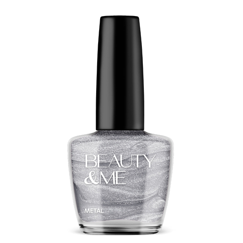 Beauty & Me 'Metal' Two Tone Metallic Silver Nail Polish 12ml