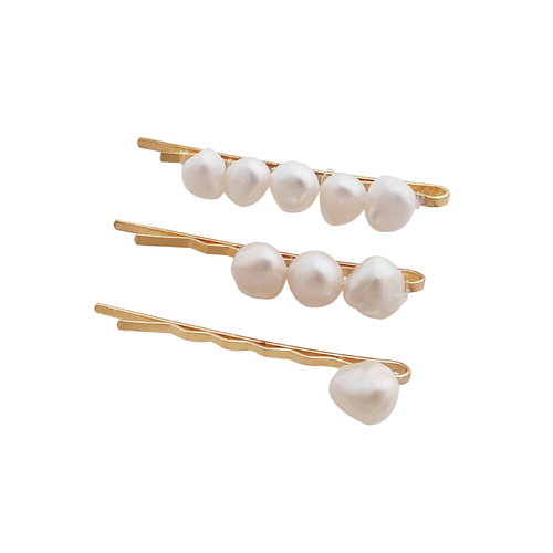 Culturesse Athena Freshwater Pearl Hair Clip Set