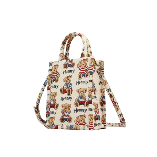 Henney Bear Stripe Bear Small Rectangular Tote Bag 