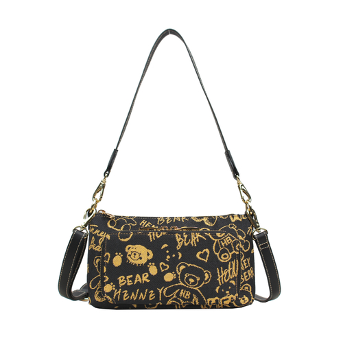 Henney Bear Gold Time Crossbody Shoulder Bag 