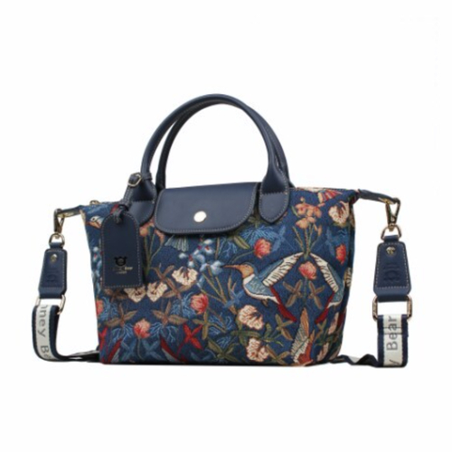 Henney Bear Blue Hummingbird Top Handle Bag 