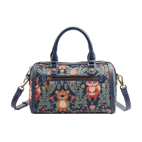 Henney Bear Bear and Fox Top Handle Shoulder Bag 