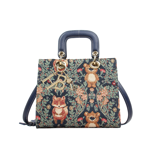 Henney Bear Bear and Fox Top Handle Shoulder Bag 