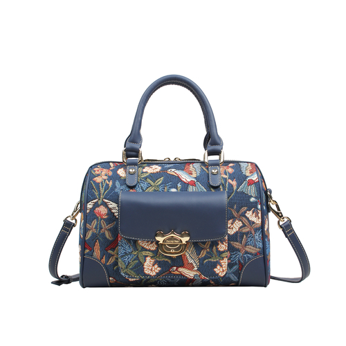 Henney Bear Blue Hummingbird Top Handle Handbag 