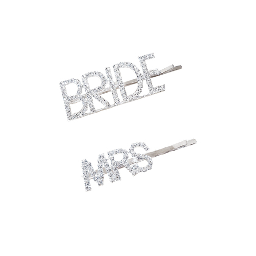 Culturesse Bride & Mrs Hair Clip Set