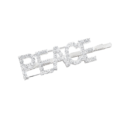 Culturesse Peace Rhinestone Hair Clip