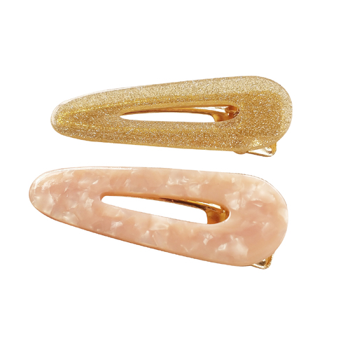 Culturesse Stella Gold & Peach Barrette Set