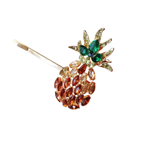 Culturesse Pineapple Rhinestone Statement Hair Clip