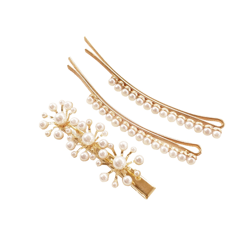 Culturesse Luna Vintage Pearly Barrette Clip Set