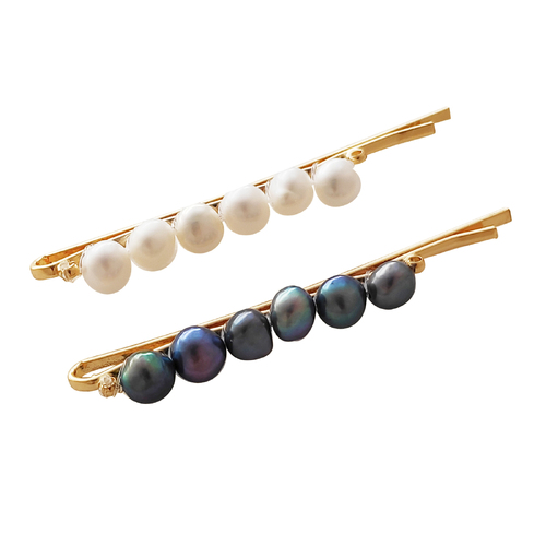 Culturesse Aliénor Dual Toned Freshwater Pearl Hair Clip Set