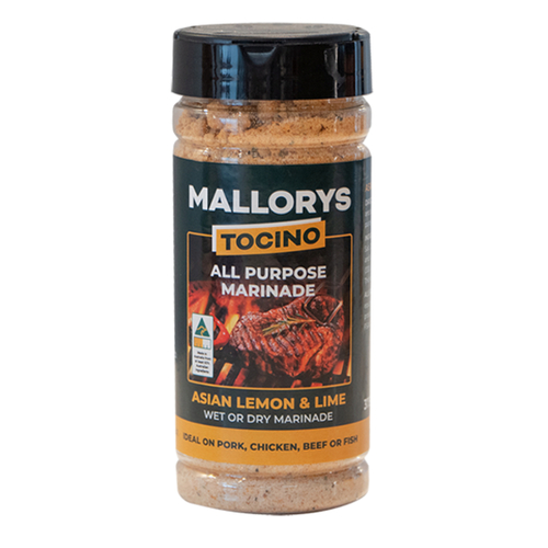 Mallorys Tocino All Purpose Meat Dry Rub Marinade Asian Lemon and Lime 375g