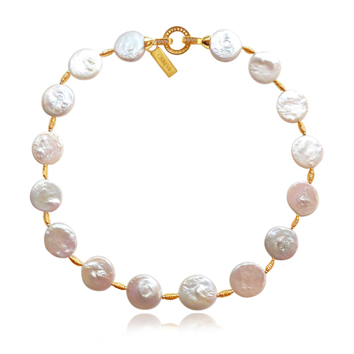 Culturesse Henrietta 18K Freshwater Pearl Necklace / Choker