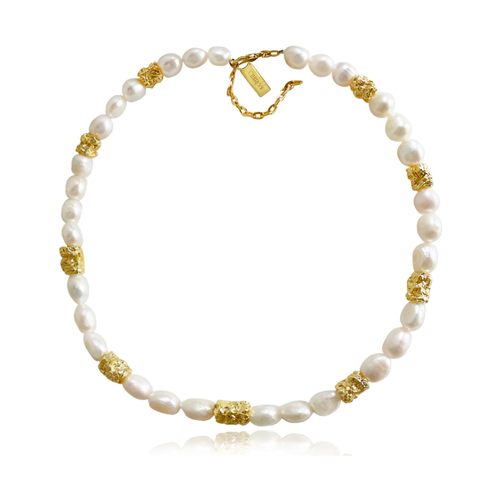 Culturesse Sequoia Artisan 24K Mediterranean Pearl Necklace 