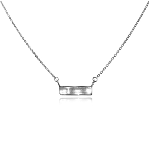 Culturesse Alva Minimal Muse Bar Pendant Necklace (Silver)